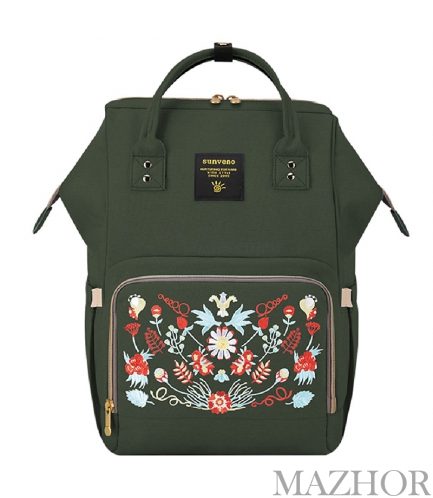 ������ ��� ���� Sunveno Diaper Bag Dark Green Embroidery NB22179.UNI - ���� �1