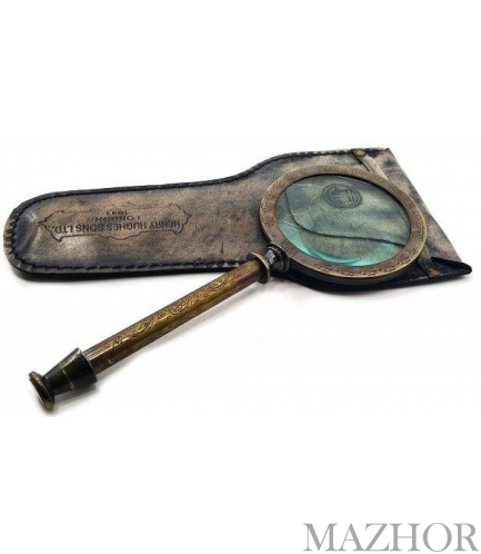      Brass Magnifier in Leather Case DN28240B -  1